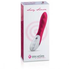 Ребристый вибратор «Sassy Simon» от немецкой компании Mystim, цвет розовый, 46830, длина 27 см.