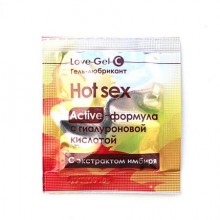 Гель-лубрикант «Lovegel C Hot Sex» разогревающий в одноразовой упаковке, 4 мл, Биоритм LB-12008t, 4 мл., со скидкой