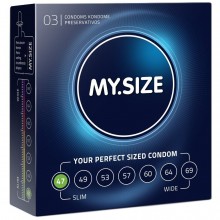 Классические латексные презервативы «My.Size», размер 47, упаковка 3 шт., длина 16 см., со скидкой