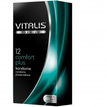 Контурные презервативы «Vitalis Premium №12 Comfort Plus» премиум класса, 12 шт., R&S Consumer Goods GmbH VITALIS PREMIUM №12 comfort plus, бренд R&S Consumer Goods GmbH, из материала латекс, цвет прозрачный, длина 18 см., со скидкой