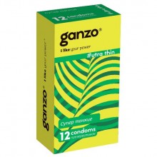 Ультратонкие презервативы от компании Ganzo - «Ultra thin», упаковка 12 шт., длина 18 см.