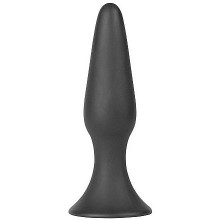 Анальная втулка «Silky Buttplug Medium» от компании Shots Media, цвет черный, SHT179BLK, из материала силикон, длина 12.5 см.