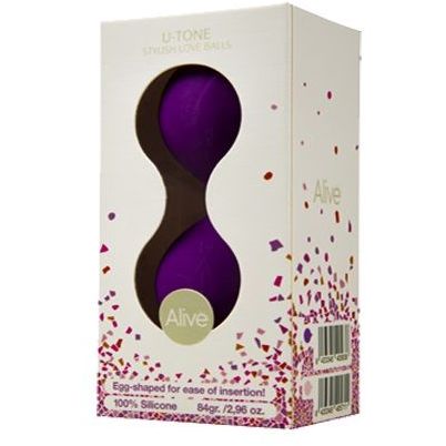 Вагинальные шарики «U-Tone» на силиконовой сцепке от компании Adrien Lastic, цвет фиолетовый, 40563, длина 18 см., со скидкой