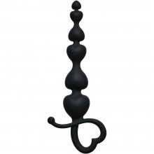 Анальная цепочка «Begginers Beads» из коллекции First Time от Lola Toys, цвет черный, 4102-03Lola, бренд Lola Games, из материала силикон, длина 18 см., со скидкой