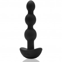 Анальная виброелочка «Triplet Anal Beads Black» премиум класса от компании B-Vibe, цвет черный, BV-005-BLK, длина 12 см., со скидкой