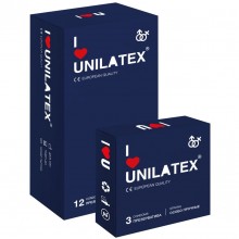 Ультрапрочные презервативы Unilatex «Extra Strong», упаковка 12 шт. и 3 шт. в подарок, из материала латекс, длина 19 см., со скидкой