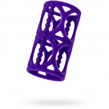 Насадка-сетка из силикона на член из коллекции A-Toys от компании ToyFa, цвет фиолетовый, 768003, длина 7.5 см., со скидкой