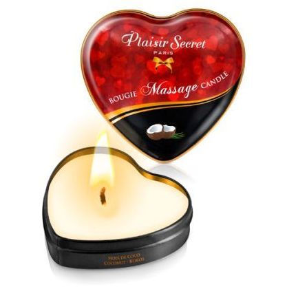 Массажная свеча с ароматом кокоса «Bougie Massage Candle» от компании Plaisirs Secrets, объем 35 мл, 826065, бренд Plaisir Secret, 35 мл., со скидкой