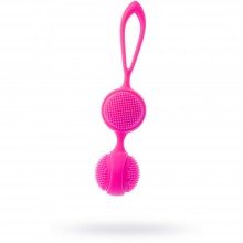 Вагинальные шарики на силиконовой сцепке «Lalo» от компании Dibe, цвет розовый, GOX-8, длина 15.5 см., со скидкой