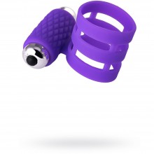 Виброкольцо на член «Adma» со съемной вибропулей от компании Dibe, цвет фиолетовый, GOX-55-4, из материала Силикон, длина 8 см., со скидкой
