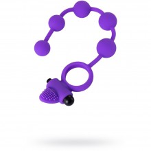 Виброкольцо «Posedon» с анальными шариками и вибропулей от компании Dibe, цвет фиолетовый, GOX-54-4, из материала силикон, длина 28 см., со скидкой