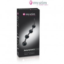 Анальные бусы размера S - «E-Stim Anal Beads Booty Garland» от компании Mystim, цвет черный, 46280, из материала силикон, длина 30 см., со скидкой