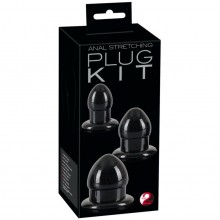 Набор анальных пробок «Anal Stretching Plug Kit» от компании You 2 Toys, цвет черный, 5315700000, длина 6.2 см., со скидкой
