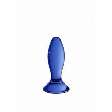 Анальный стеклянный стимулятор «Follower Blue» из коллекции Chrystalino от Shots Media, цвет синий, SH-CHR013BLU, длина 11.5 см., со скидкой