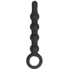 Анальный стимулятор «№59» с кольцом из коллекции SONO от Shots Media, цвет черный, SH-SON059BLK, из материала силикон, длина 22.5 см., со скидкой