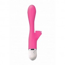 Вибратор для женщин с клиторальной щеточкой «Euphoria Pink» от компании Shots Media, цвет розовый, SH-LUNA009PNK, из материала силикон, длина 22 см., со скидкой