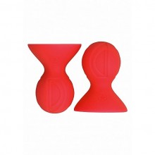 Вакуумный стимулятор для груди из коллекции Ouch от Shots Media, цвет красный, SH-OU241RED, из материала силикон, длина 7 см., со скидкой