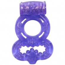 Эрекционное кольцо «Treadle Purple» с петлей для мошонки из серии Lola Rings, цвет фиолетовый, 0114-61Lola, длина 7 см., со скидкой