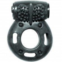 Эрекционное кольцо с вибрацией« Axle-Pin Black» из коллекции Lola Rings, цвет прозрачный, 0114-82Lola, из материала TPR, цвет черный, длина 4.5 см., со скидкой