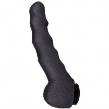 Насадка для страпона «Black Bent 2» в форме фаллоса, цвет черный, Биоклон 132104, бренд LoveToy А-Полимер, из материала ПВХ, длина 14 см., со скидкой