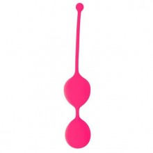 Классические вагинальные шарики на силиконовой сцепке от компании Cosmo, цвет розовый, csm-23007-25, диаметр 3 см., со скидкой