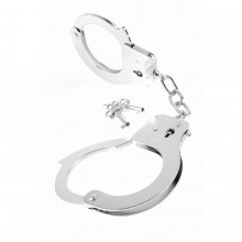 Металлические наручники «Designer Cuffs» из коллекции Fetish Fantasy Series от компании PipeDream, цвет серебристый, DEL8031, длина 27.3 см., со скидкой