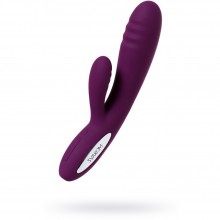 Вагинальный вибратор с клиторальным отростком «Adonis» от американского бренда Svakom, цвет фиолетовый, SLDV03AVIO, цвет вишневый, длина 20 см., со скидкой