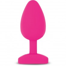 Нежная анальная пробка «Gvibe Gplug Bioskin» от компании Fun Toys, цвет розовый, FT10233, из материала силикон, длина 10.5 см.