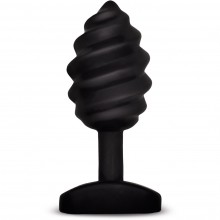 Витая анальная пробка «Gvibe Gplug Twist» от компании Fun Toys, цвет черный, FT10356, из материала силикон, длина 10.5 см.