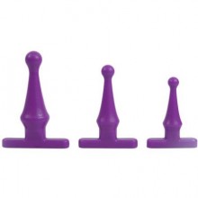 Набор анальных стимуляторов «Climax Anal Tush Teaser Training Kit», цвет фиолетовый, Topco Sales TS1070203, из материала силикон, длина 13.3 см., со скидкой