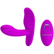 Вибромассажер-вставка в трусики с вагинальной пробкой из коллекции Pretty Love от компании Baile, цвет фиолетовый, BI-014487W, длина 8 см.