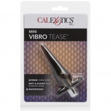 Анальная пробка-мини с вибрацией «Mini Vibro Tease» от компании California Exotic Novelties, цвет серый, SE-0420-30-2, из материала TPR, длина 12.5 см., со скидкой