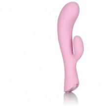 Женский вибромассажер с клиторальным отростком «Amour Silicone Dual G Wand» от компании California Exotic Novelties, цвет розовый, SE-JO-8010-40-3, бренд CalExotics, из материала силикон, длина 12.8 см.