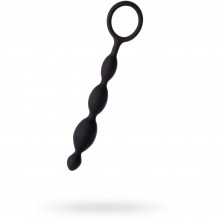 Анальная цепочка «Anal Beads» небольшого размера с кольцом из коллекции A-Toys от ToyFa, цвет черный, 761308, длина 19.5 см., со скидкой