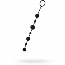 Анальная цепочка из коллекции A-toys от ToyFa с силиконовыми шариками, цвет черный, 761306, коллекция ToyFa A-Toys, длина 35.9 см., со скидкой
