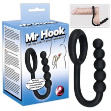 Кольцо для пениса с анальным стимулятором «Mr Hook» от компании You 2 Toys, цвет черный, 5216120000, бренд Orion, длина 14.5 см., со скидкой