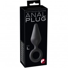 Анальная втулка с кольцом «Anal Plug» от компании You 2 Toys, цвет черный, 5323710000, бренд Orion, длина 15.5 см.