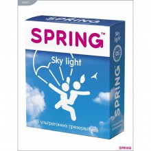 Ультратонкие презервативы «Sky Light» от компании Spring, упаковка 3 штуки, из материала латекс, длина 19.5 см., со скидкой