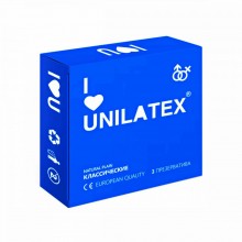 Презервативы классической формы «Natural Plain» от Unilatex, упаковка 3 шт., длина 18 см., со скидкой
