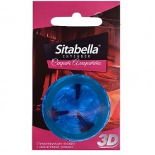 Насадка-презерватив стимулирующая «Sitabella 3D Секрет Амаретто» от компании СК-Визит, цвет синий, упаковка 1 шт, 1415, диаметр 5.4 см., со скидкой