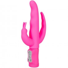Вибратор с двумя дополнительными отростками «Triple Vibe», цвет розовый, You 2 Toys 0585025, бренд Orion, из материала Силикон, длина 23 см.