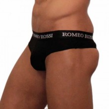 Трусы-стринги с широким поясом от компании Romeo Rossi, цвет черный, размер L, RR1006, со скидкой