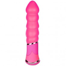 Ребристый вибростимулятор для женщин «Bootyful Ribbed Vibe Pink» от компании Dream Toys, цвет розовый, 21078, из материала силикон, длина 11 см., со скидкой