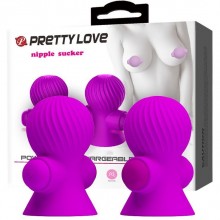 Перезаряжаемые вибростимуляторы для груди «Nipple Sucker» из коллекции Pretty Love от Baile, цвет фиолетовый, BI-014545-1, длина 7.2 см., со скидкой