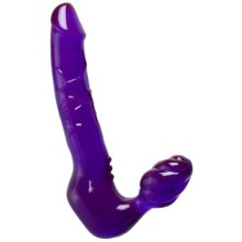 Безремневой страпон «Bend Over Boyfriend» для женщин от компании ToyJoy, цвет фиолетовый, TOY9697, из материала ПВХ, длина 20 см., со скидкой