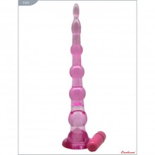Анальный конус с вибропулькой «Beaded Butt Plug» от компании Eroticon, цвет розовый, 31032, из материала ПВХ, длина 22 см.