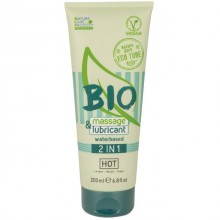 Гель-лубрикант для массажа «Bio» 2 в 1 от компании Hot Products, объем 200 мл, HOT44180, из материала водная основа, цвет зеленый, 200 мл., со скидкой