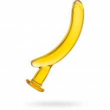 Cтимулятор-банан из стекла от компании Sexus Glass, цвет желтый, 912123, длина 17.5 см., со скидкой