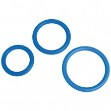 Набор из 3 эрекционных колец «Menzstuff Complete Set of Cockrings», цвет синий, материал силикон, Dream Toys 20040, диаметр 5.4 см., со скидкой