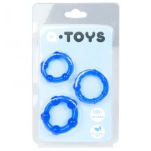 Набор из трех эрекционных колец из коллекции A-Toys от ToyFa, цвет синий, 769004-6, со скидкой